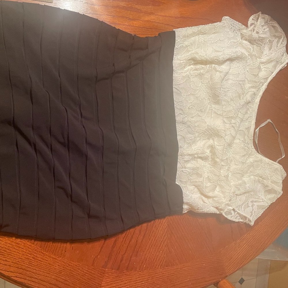 White and black dress